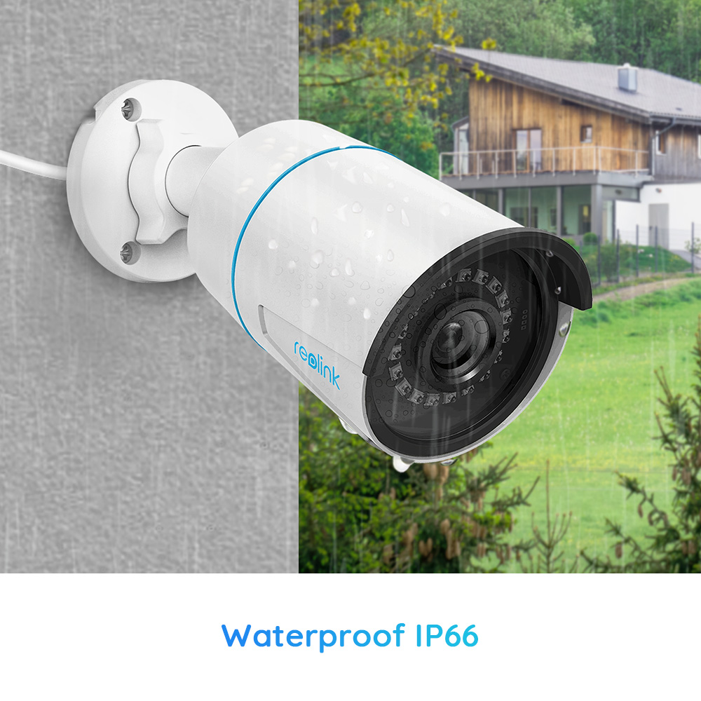 Reolink 5MP HD Outdoor POE Security Camera Smart Human/Vehicle Detection Audio Work with Google Assistant Bullet Camera RLC-510A