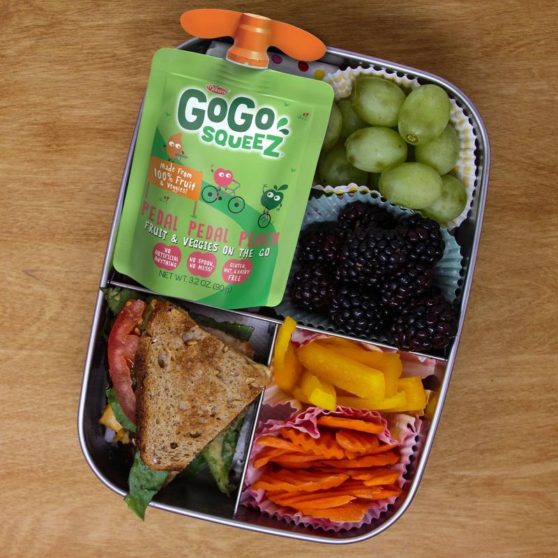Gogo Squeez Fruit & Veggies On The Go Pedal Peach Pouches 4ct - 3.2oz