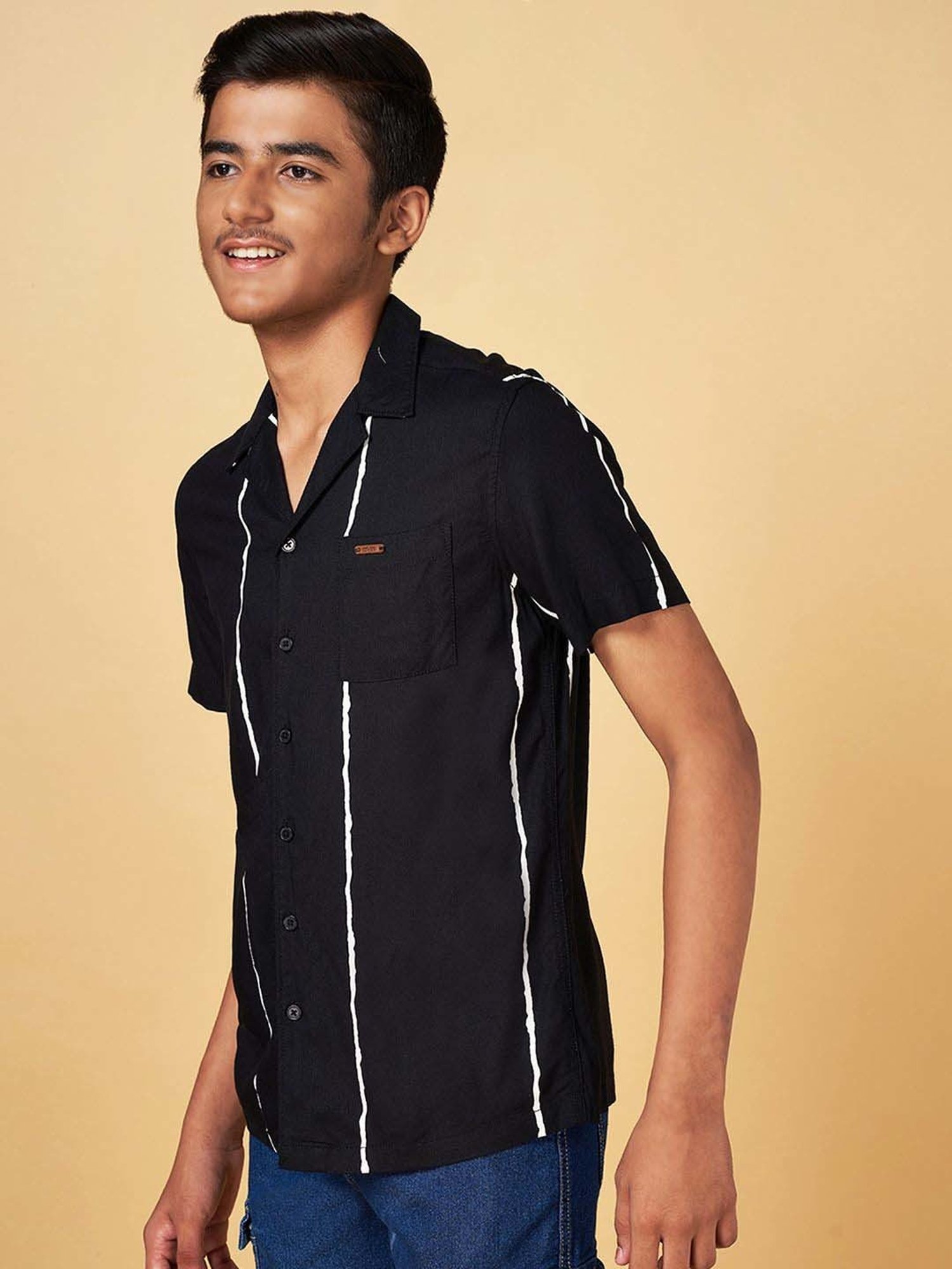 Coolsters by Pantaloons Kids Black Cotton Printed Shirt