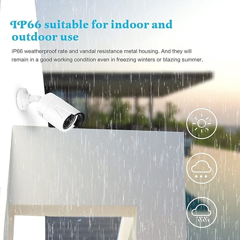 1080P POE Security Kit 8CH NVR 8x IP Camera Night Vision Motion Detection Alarm Remote Control P2P Indoor Outdoor Waterproof CCTV Surveillance