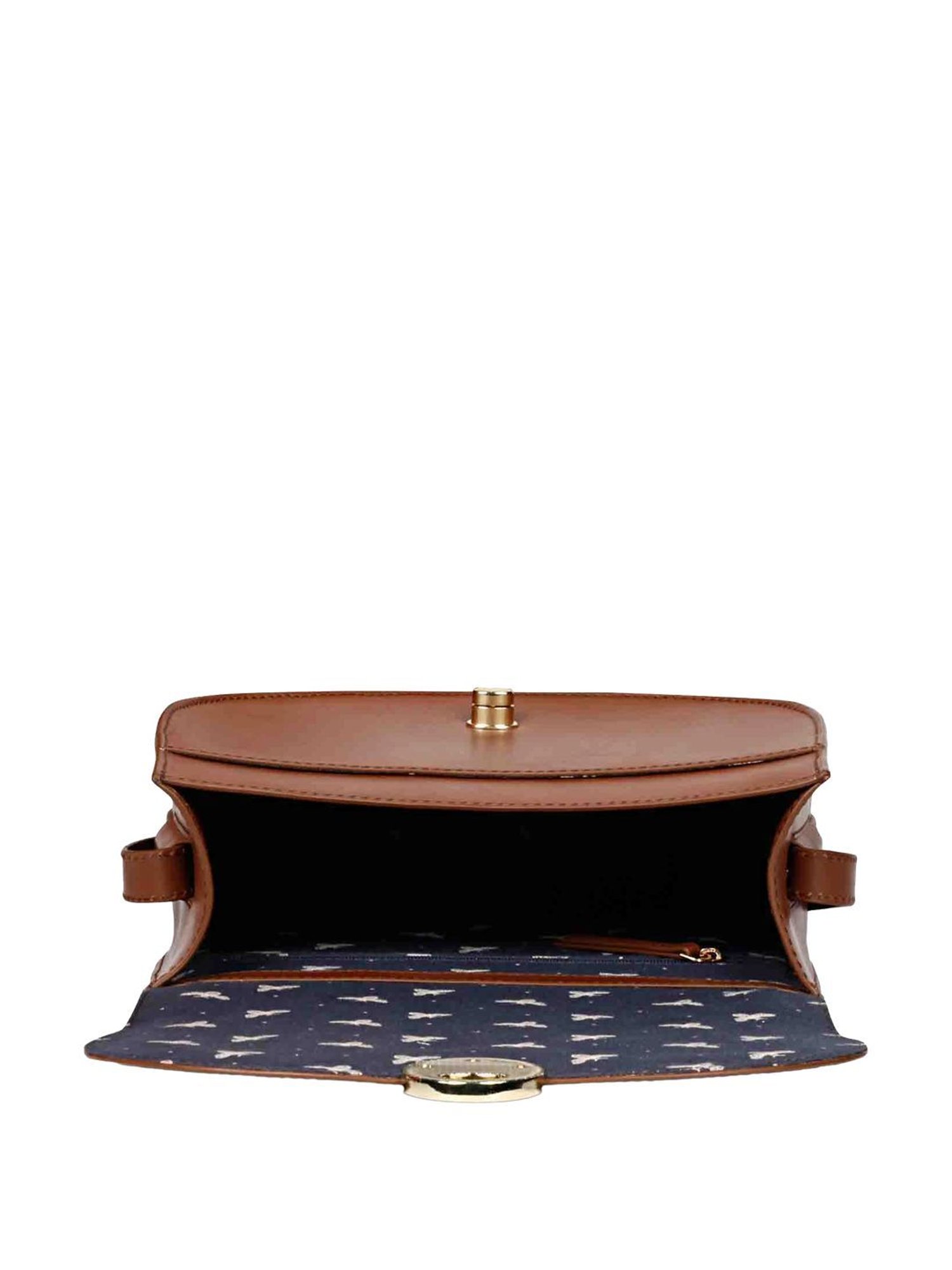 Saint G Tan Solid Small Sling Handbag