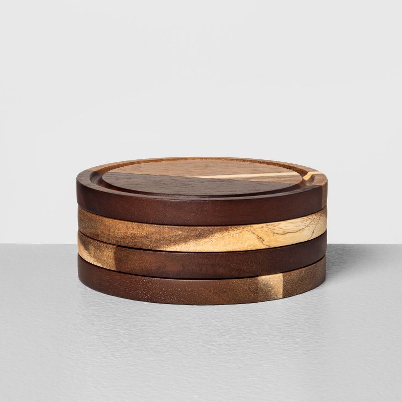 4pk Wood Coaster Set - Hearth & Hand™ with Magnolia