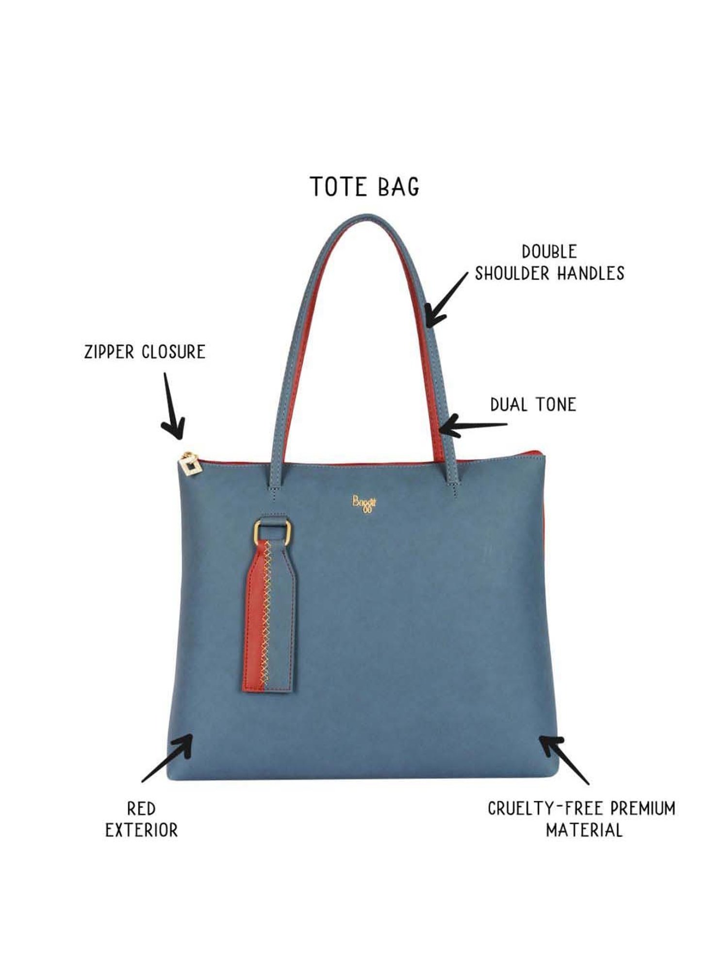 Baggit Bloodstone PVC Solid Tote Handbag