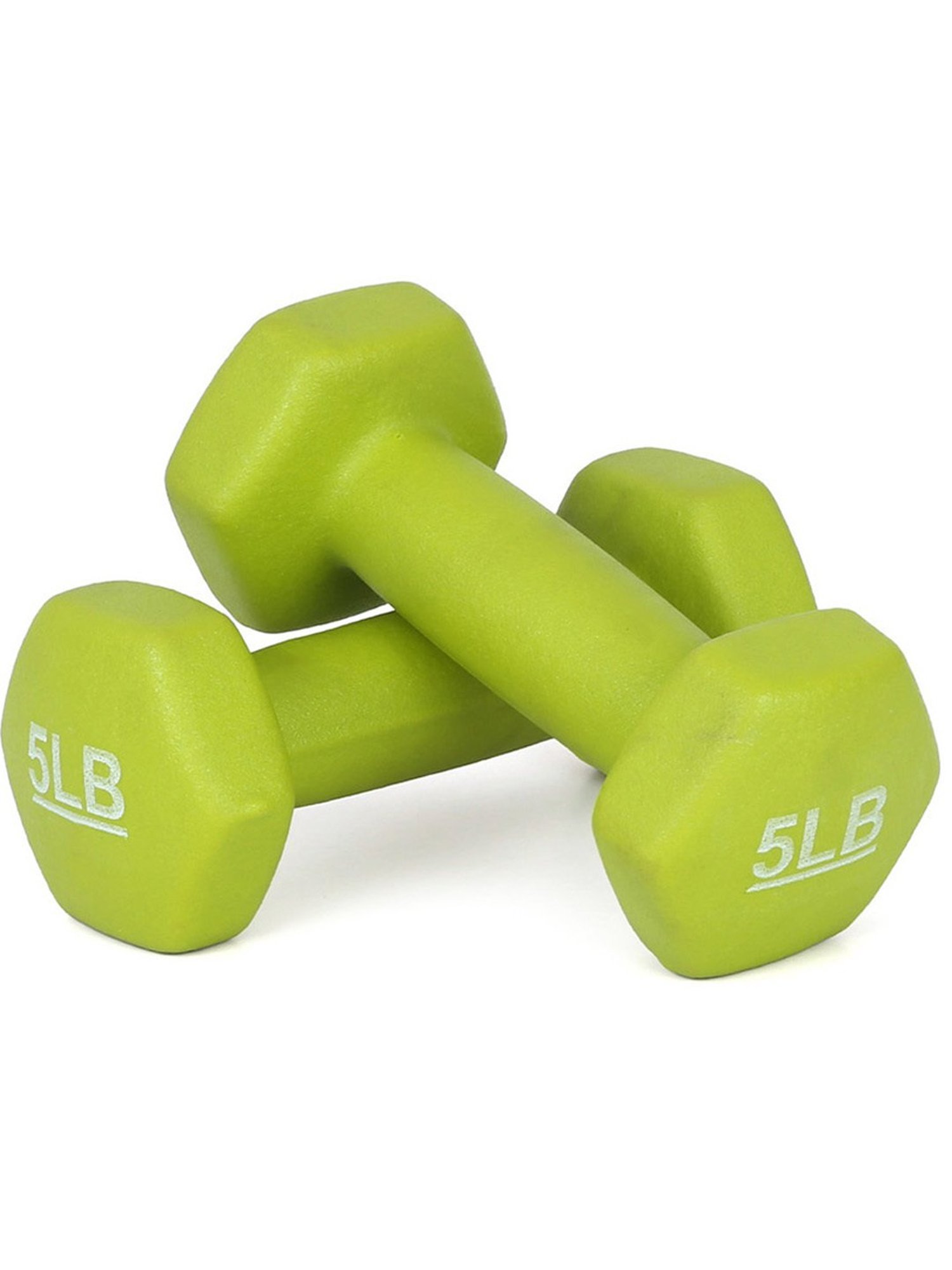 Kakss Neoprene Workout Fixed Weight Dumbbell Set Of 2pc (Green) Size - 5LB