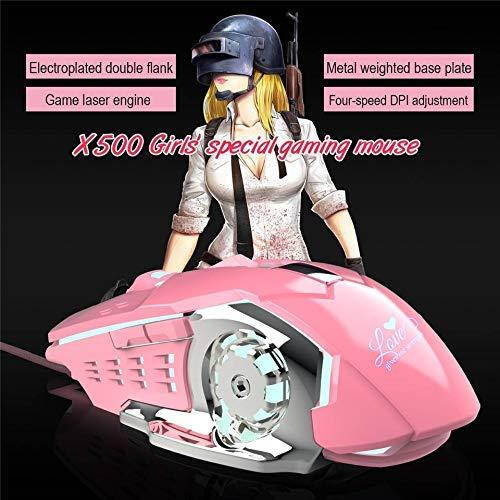 EVESKY DP-iot HOT-Hxsj X500 Lighted Wired Dame Mouse 6 Programmable Button Up to 3200dpi Gaming Mouse Mechanical Gamer Mouses Led Lighting