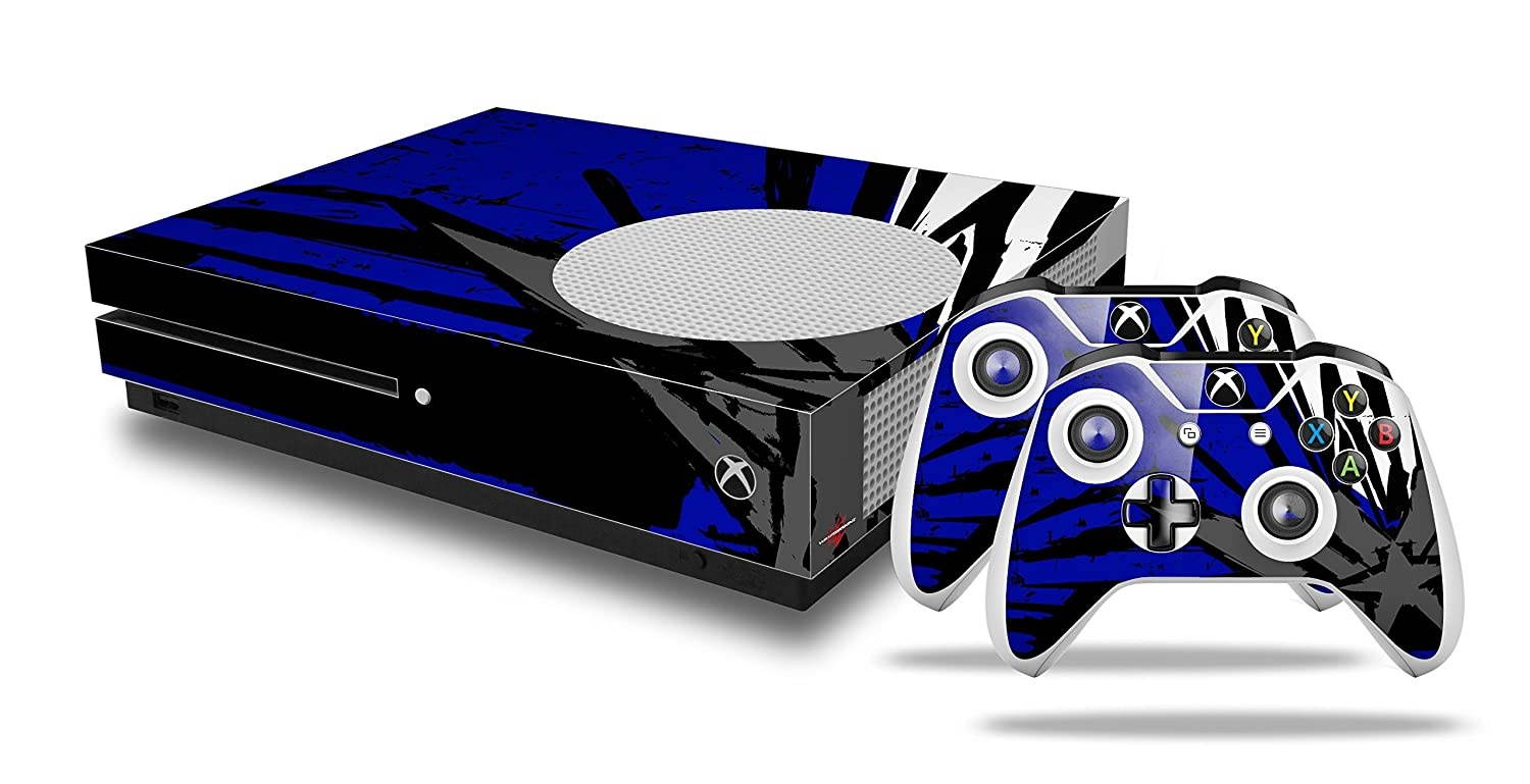Baja 0040 Blue Royal - Decal Style Skin Set fits XBOX One S Console and 2 Controllers (XBOX SYSTEM SOLD SEPARATELY)
