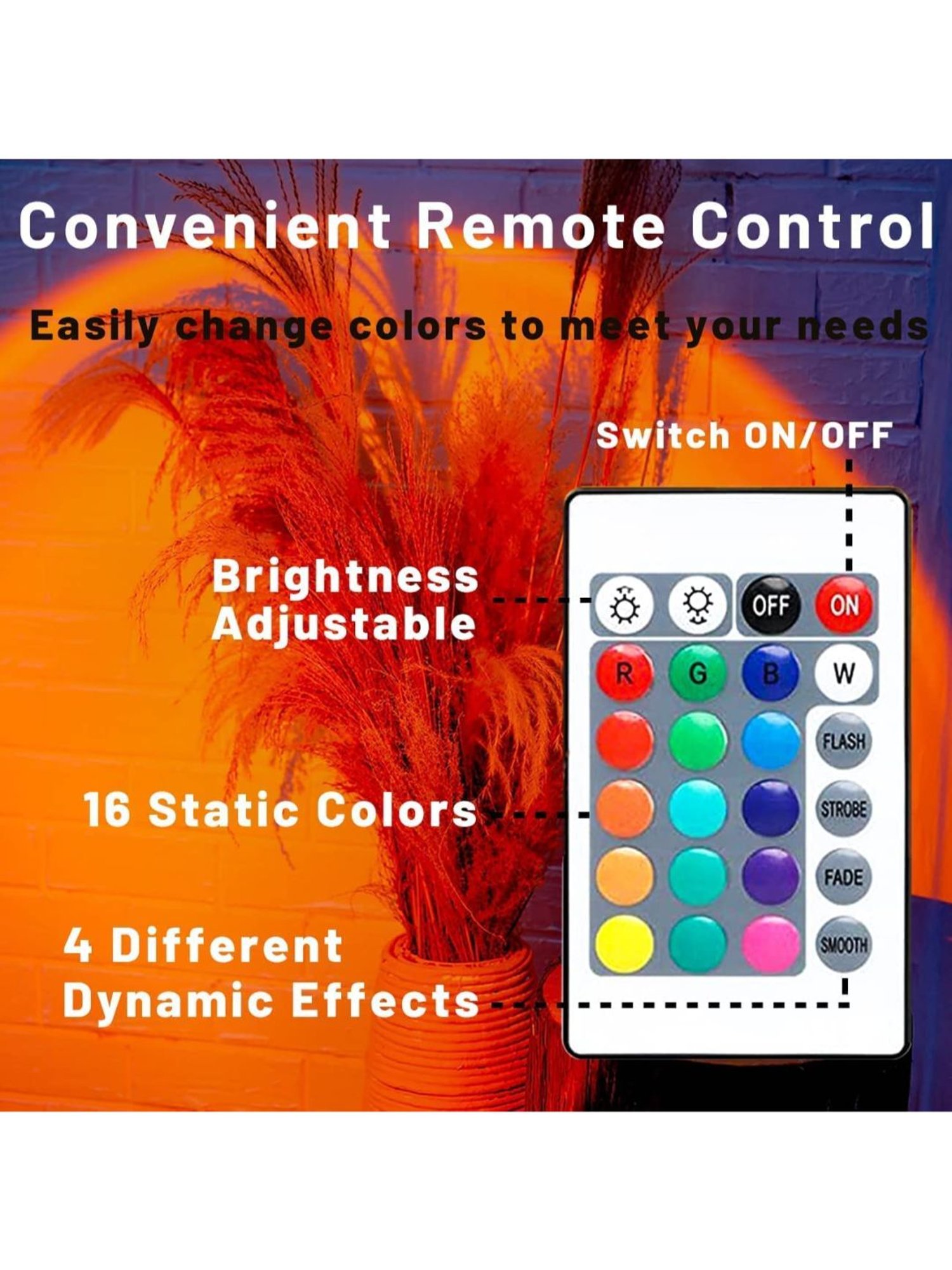 XERGY Sunset Lamp Sunset Projection Lamp Sunset Night Light , 16 colors with Remote