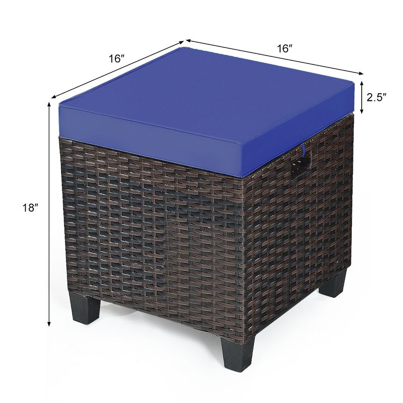 Newbury Premium Grade A Teak Wood Patio Ottoman White - Modway