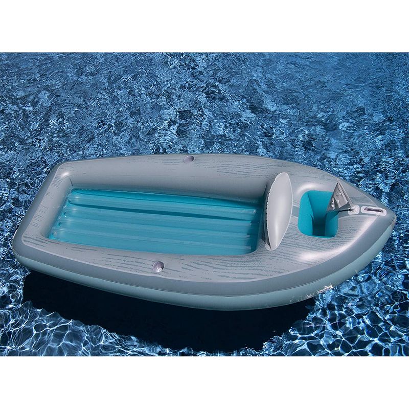 Swimline 90135 Classic Inflatable Cruiser Boat Pool Float with 2 Cup Holders, Built-in Ice Chest, and 3 Carry Handles, Blue