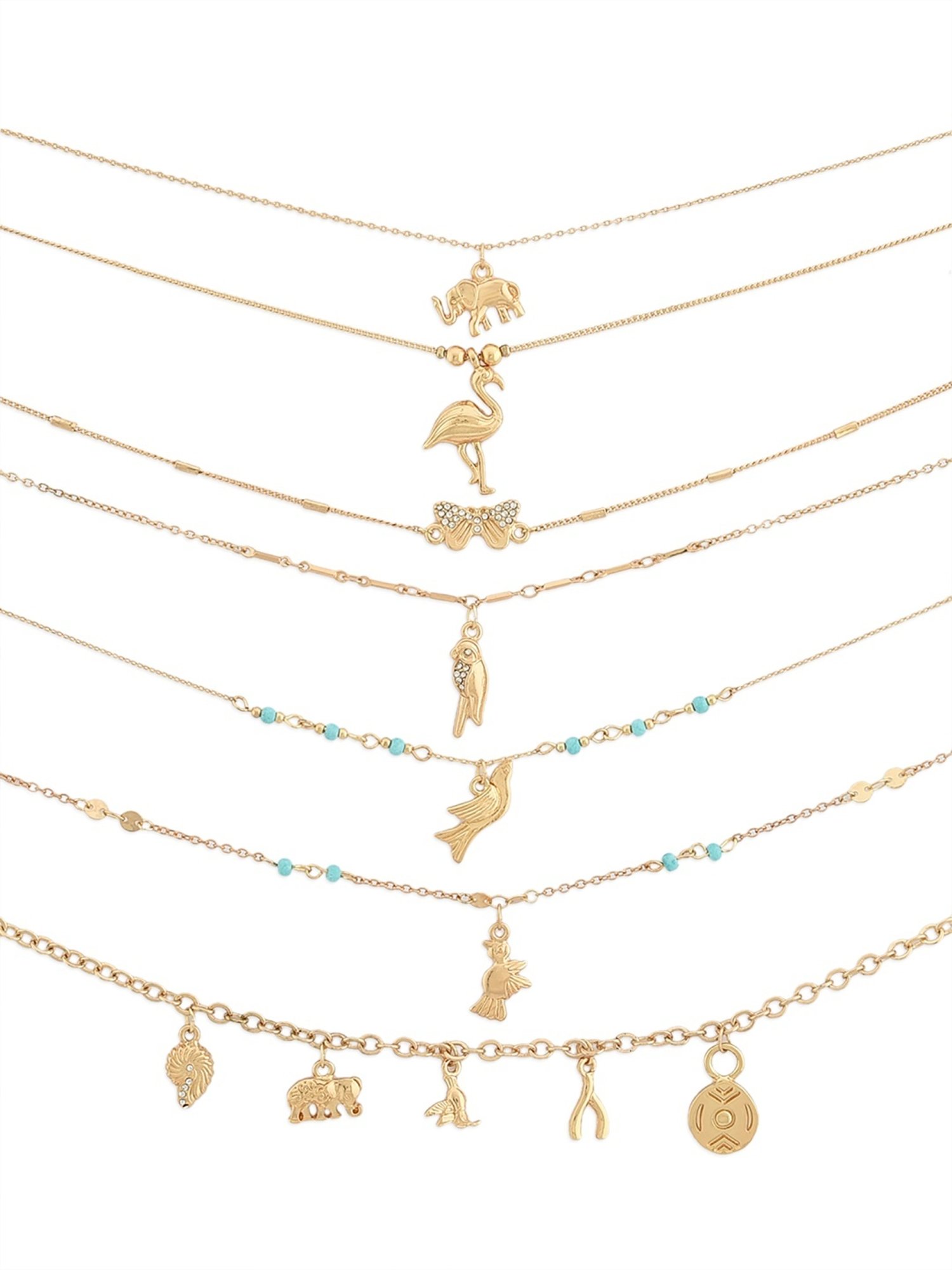 Zaveri Pearls Set of 7 Gold Tone Contemporary Classy Stackable Bracelets-ZPFK11578