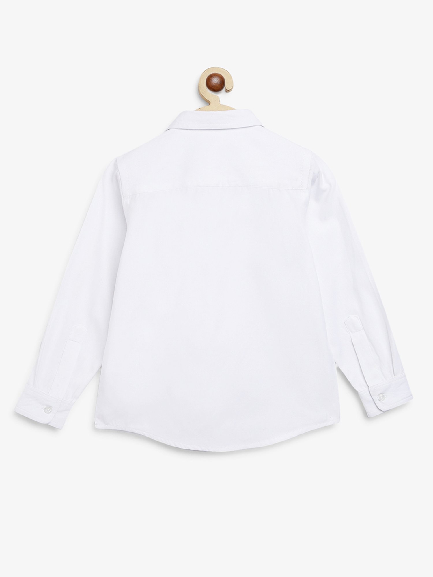 Campana Kids White Solid Full Sleeves Shirt