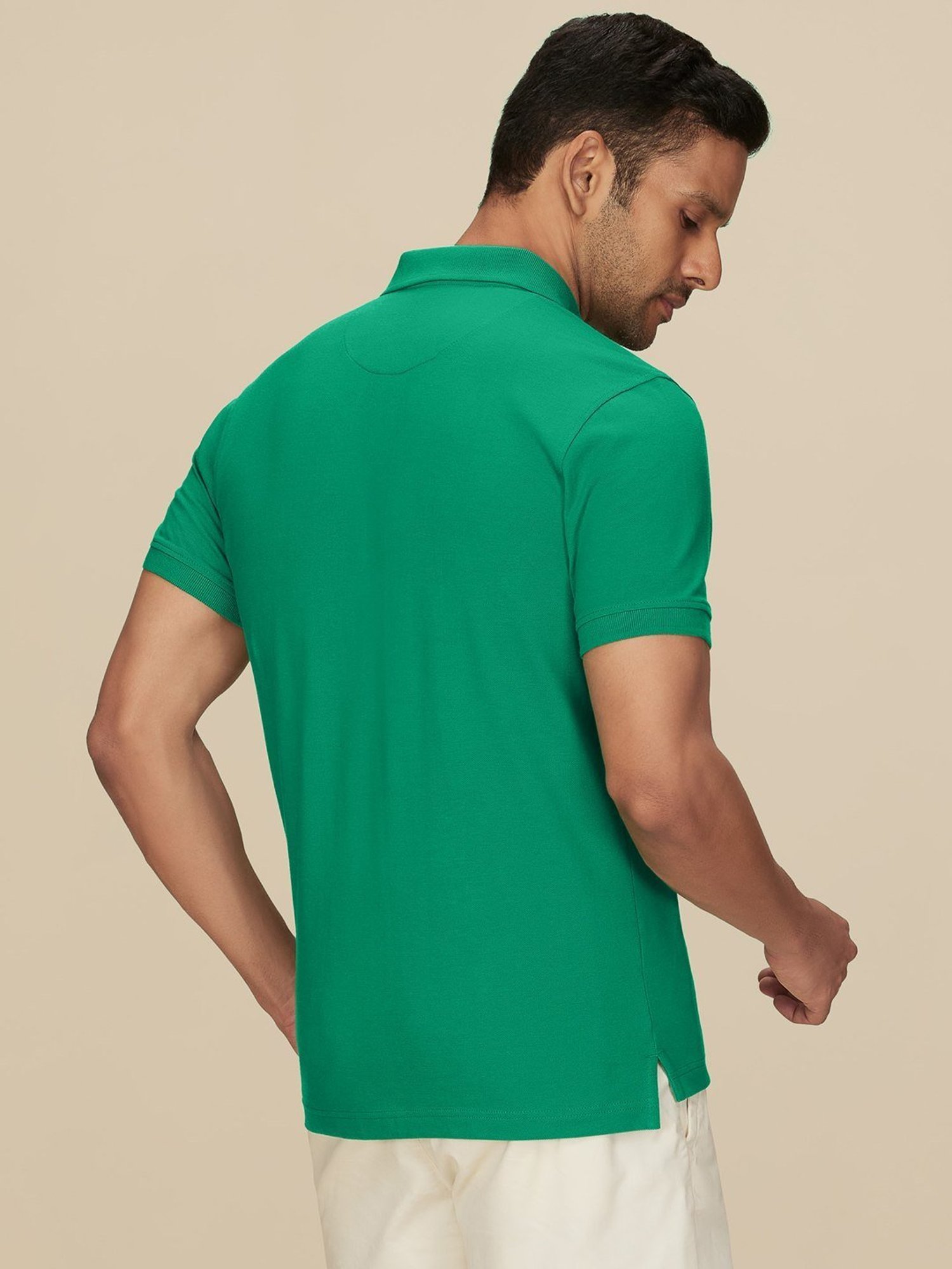 XYXX Fiesta Green Cotton Regular Fit Polo T-Shirts