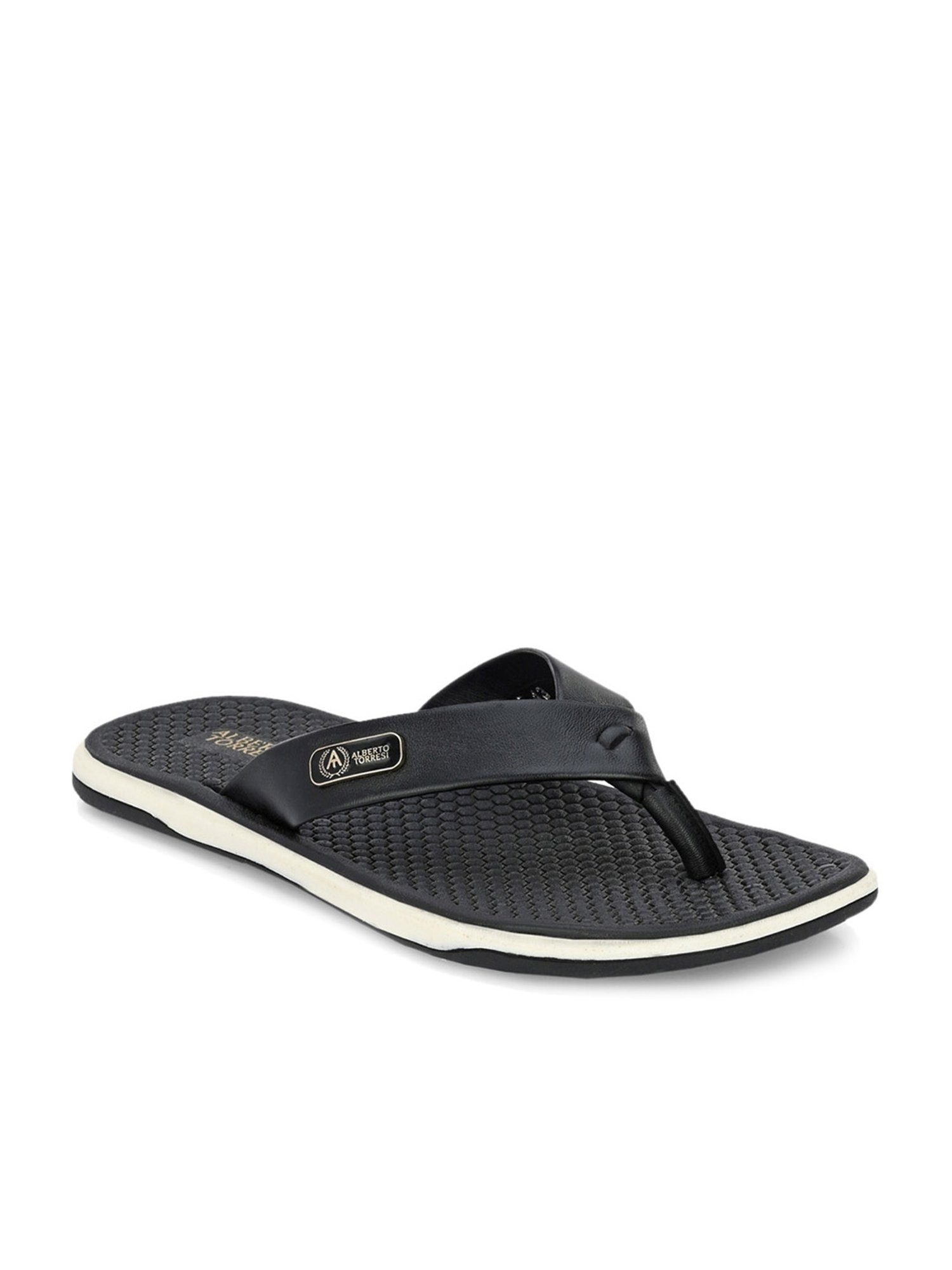 Alberto Torresi Men's Black Thong Sandals