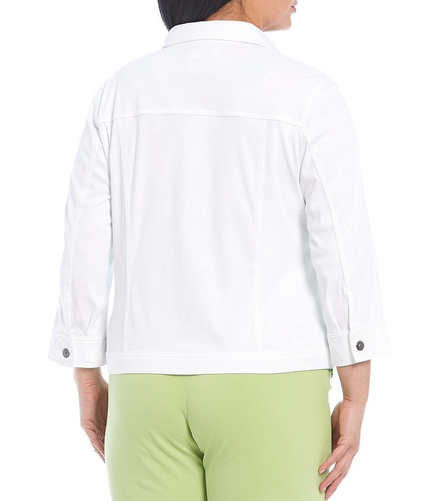 Ali Miles Plus Size Mixed Animal Print Open-Front Drop Needle Onion Skin Jacket