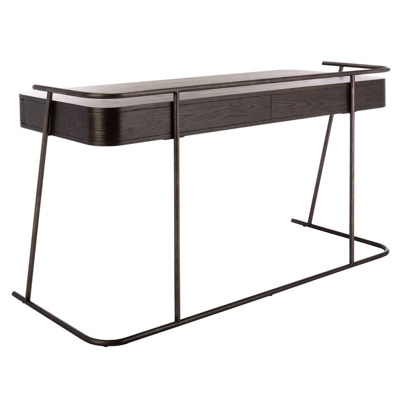 Ferrell Modern Wood Desk Dark Walnut - Safavieh