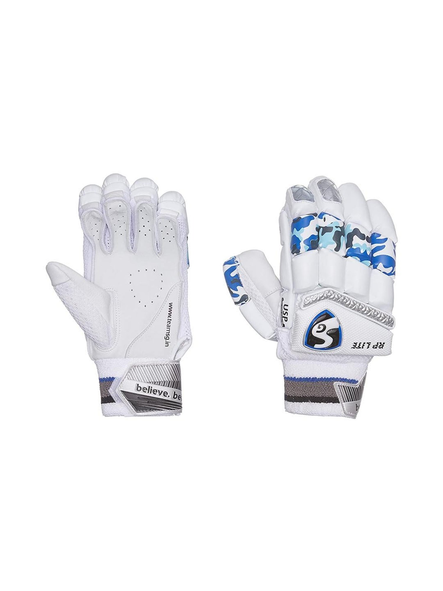 SG White RP LITE Junior RH Batting Gloves for Junior