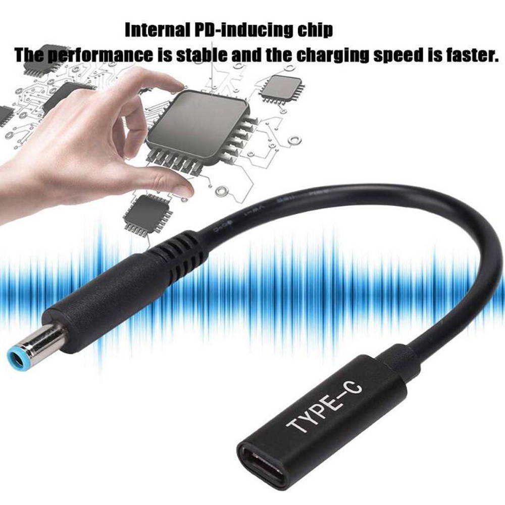 USB Type C Female to 4.5*3.0mm Male DC Plug Converter Laptop Charging Cable Cord for Hp ProBook 430 G3 450 G3 455 G3 470 G3 440