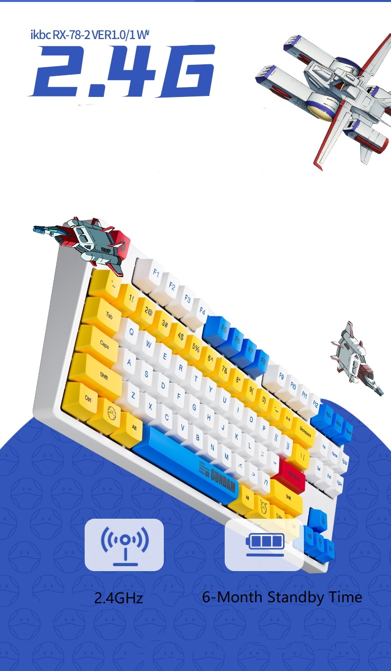 2, 60% Wired/Wireless Mechanical Keyboard (Kailh Box Brown Switch/White Case) - Full Keys Programmable - True RGB Backlit - Tap Arrow Keys - Double Shot PBT Keycaps - NKRO - 1900mAh Battery