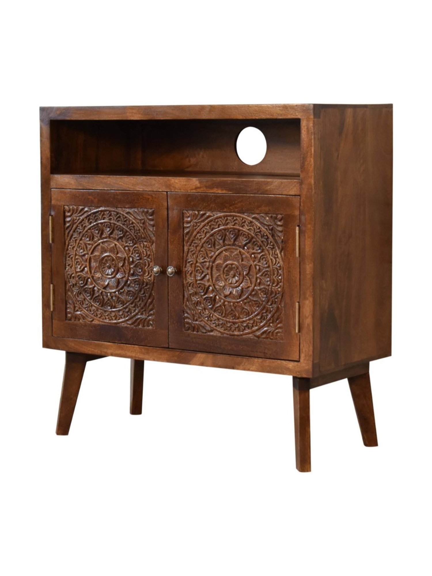 Artisan Furniture Tova Open Shelf Brown Wood Cabinet