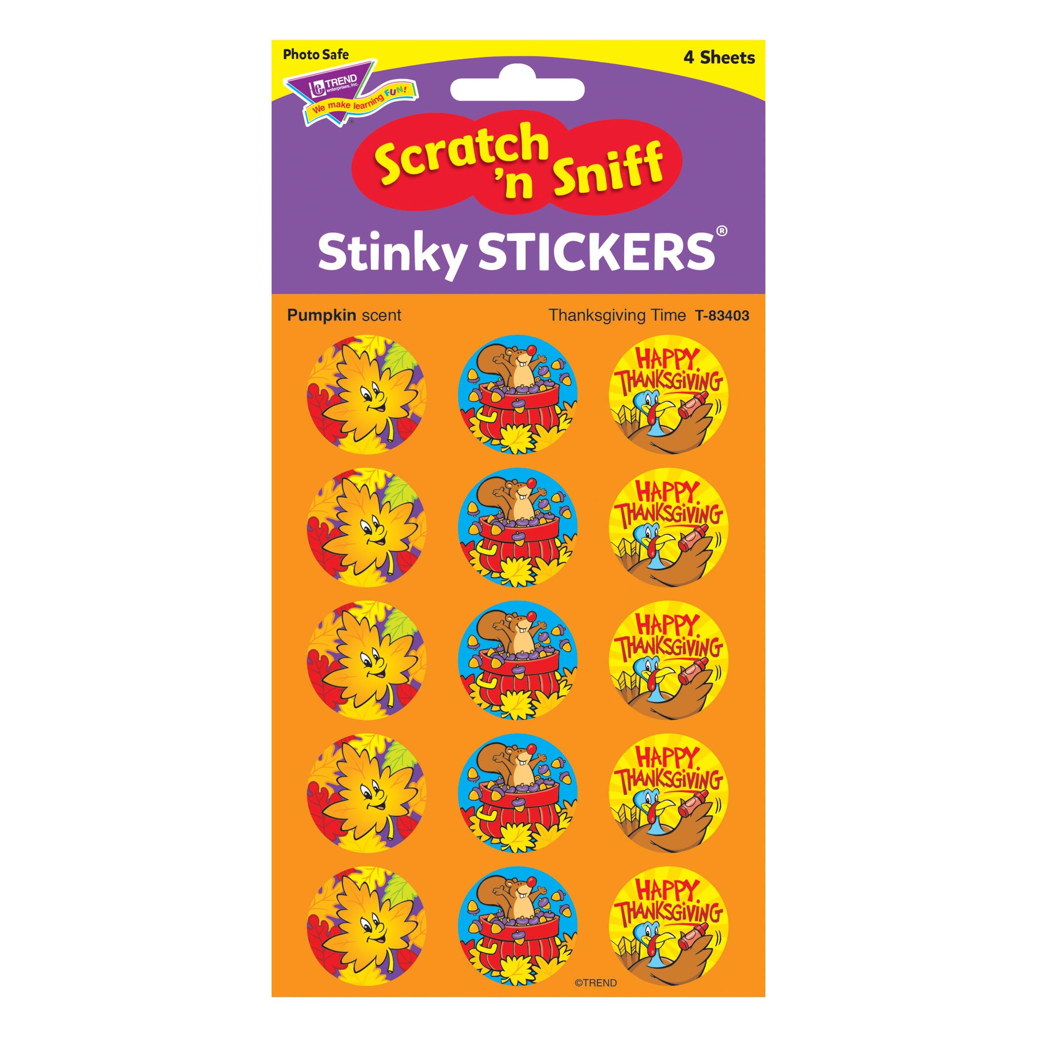 Stinky Stickers Thanksgiving 60/Pk