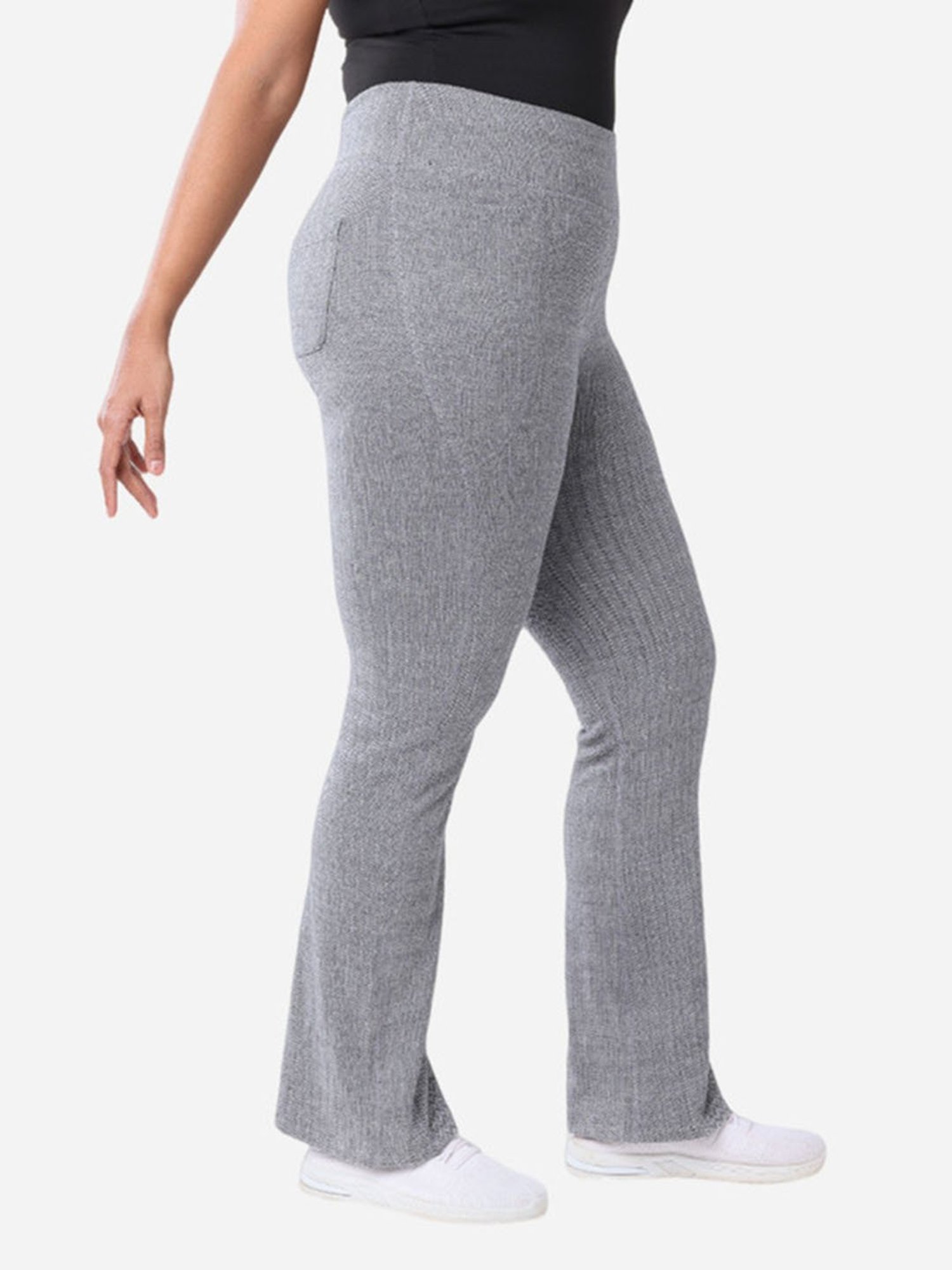 BlissClub Grey Werk-It Flare Pants - Regular