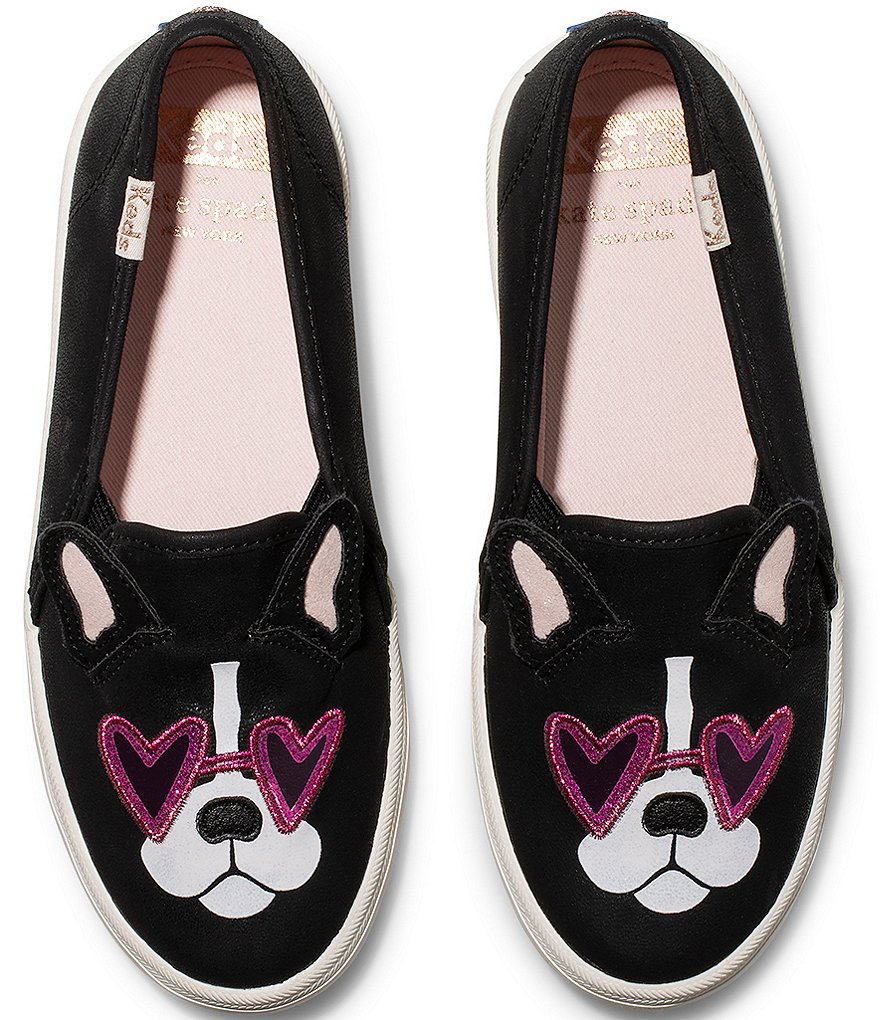 Keds Keds x kate spade new york Girls' Double Decker Leather Slip-On Sneakers (Youth)