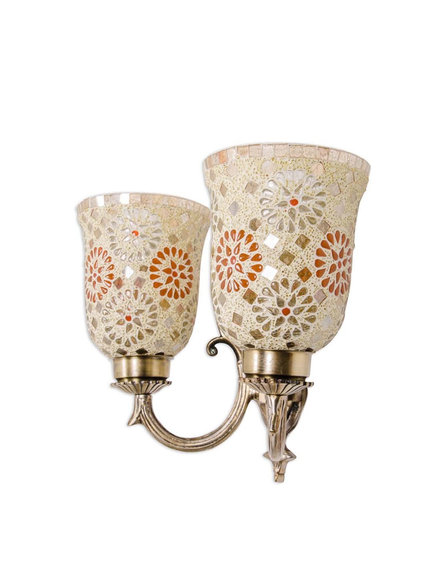 Fos Lighting Antique Brass Usha Double Wall Light (Bulb not included) - Set of 1