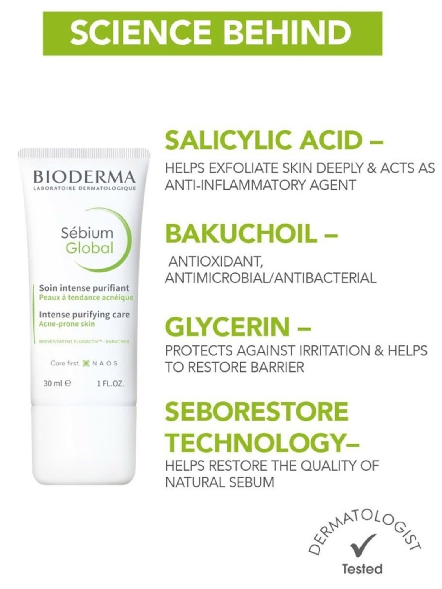 Bioderma Sebium Global Intense Purifying Cream Combination - 30 ml