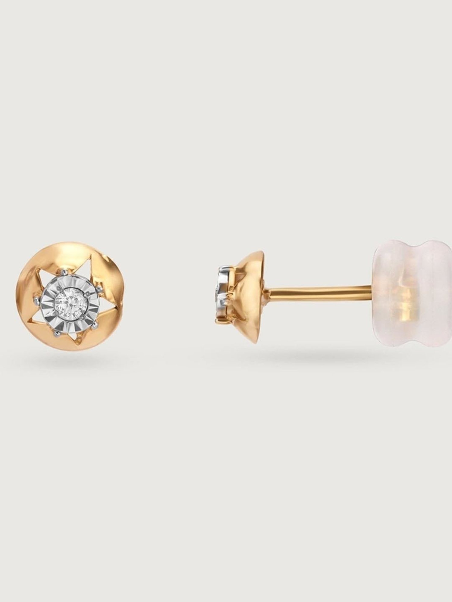 Mia by Tanishq Astral Glimmer 18k Gold & Diamond Stud Earrings