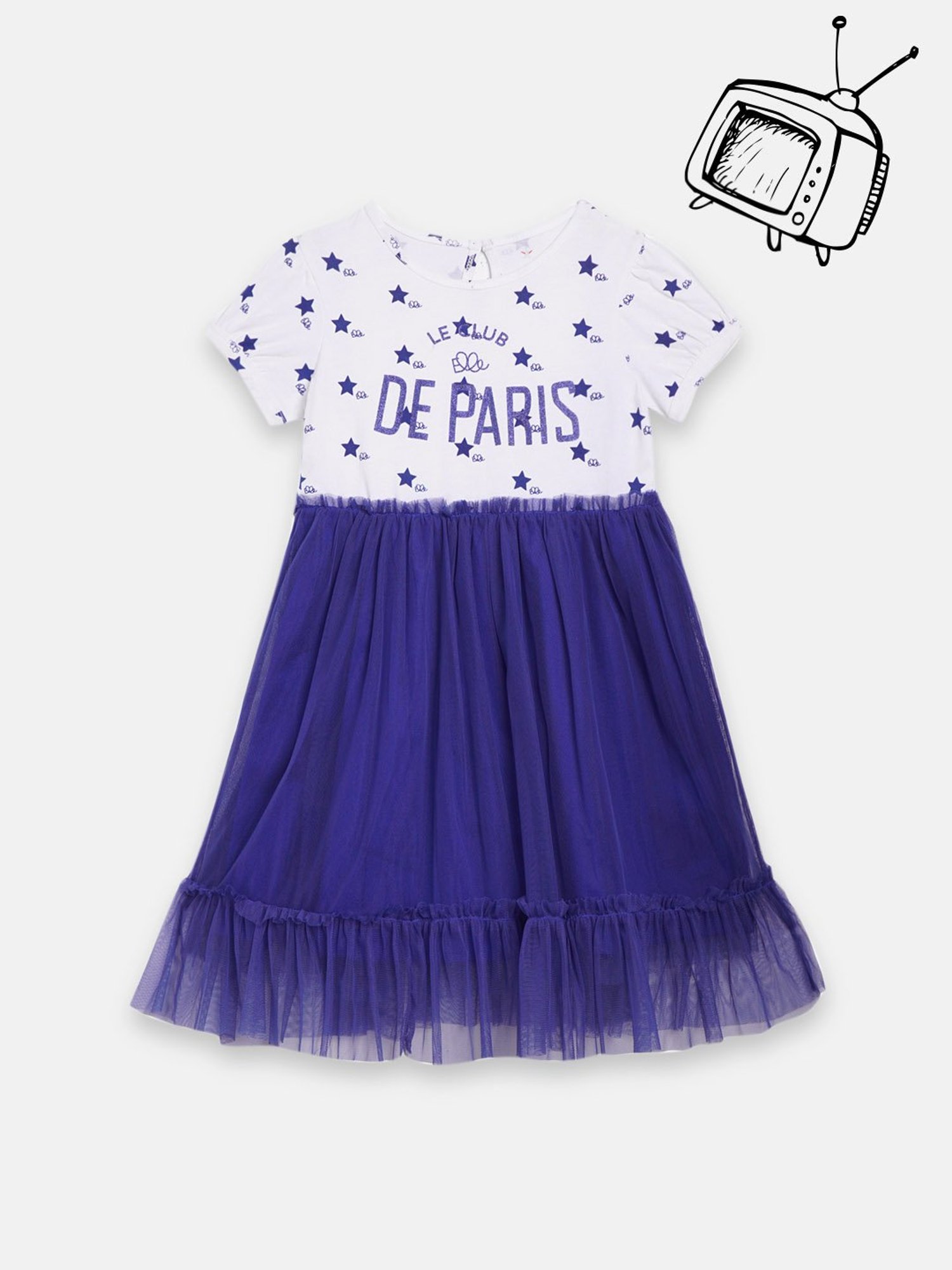 Elle Kids Multicolor Cotton Printed Dress