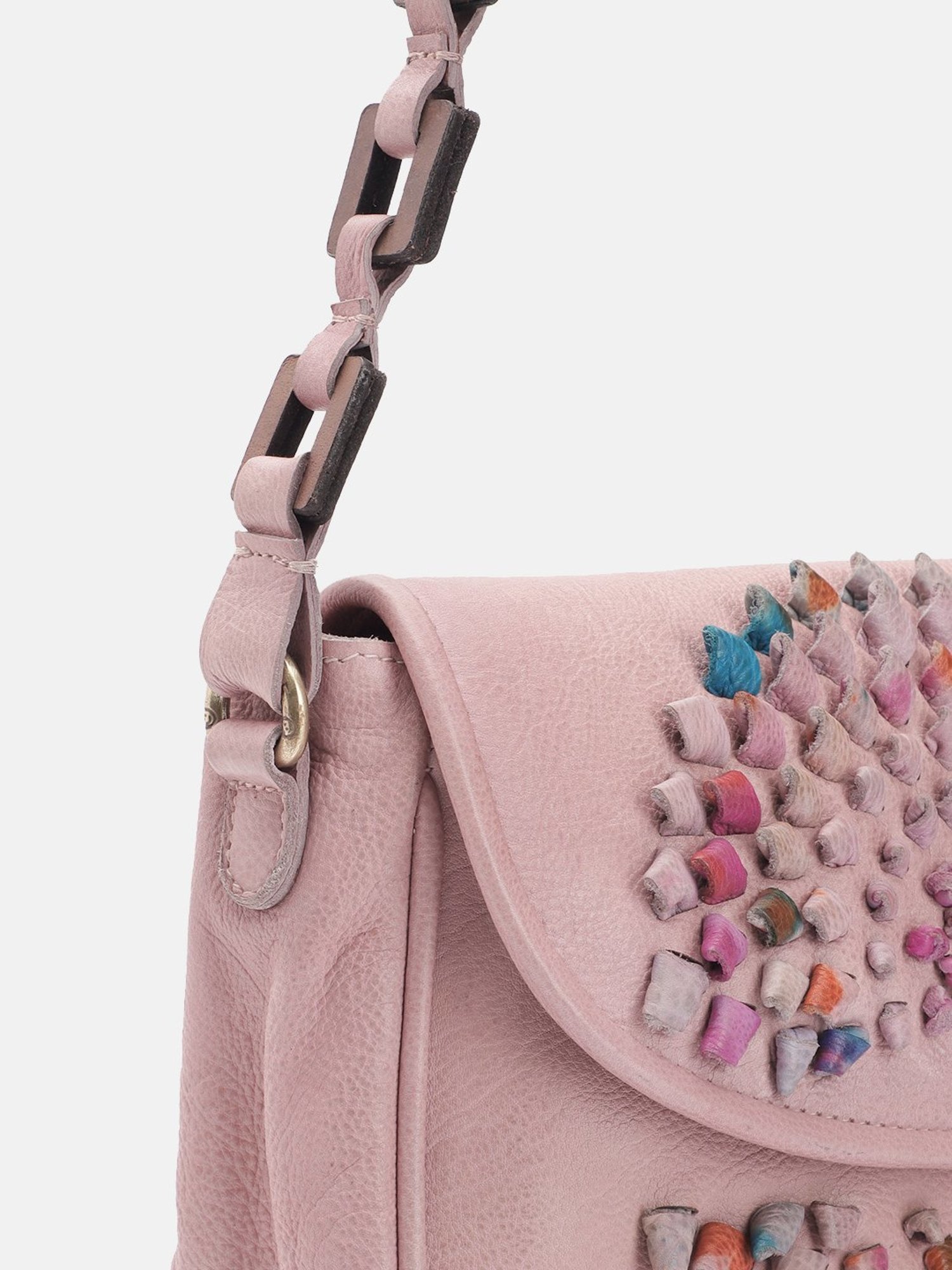 Art N Vintage Glory Rose Pink Leather Textured Medium Sling Handbag