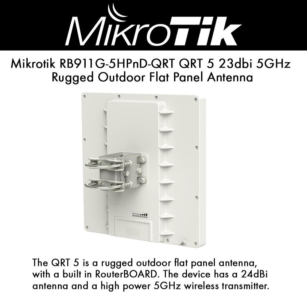 Mikrotik QRT 5 RB911G-5HPnD-QRT 24dBi 5GHz Wrls Outdoor Flat Panel Antenna US
