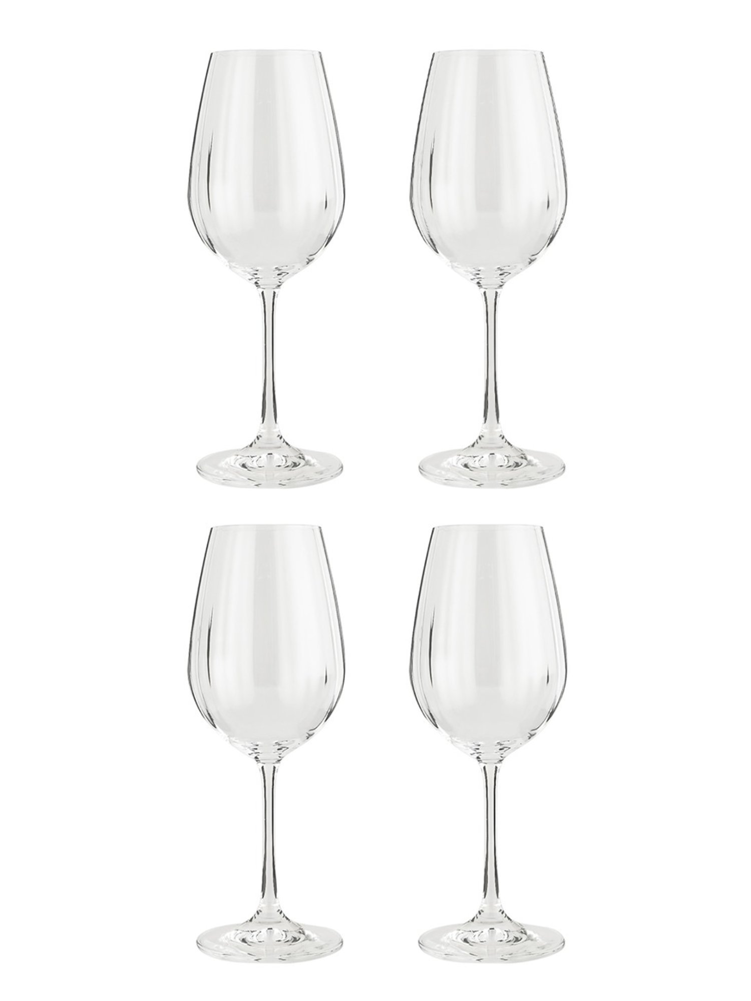 Trovea's Sparkle And Sip Premium Crystal Transparent Glass Wine Glass - Set of 4