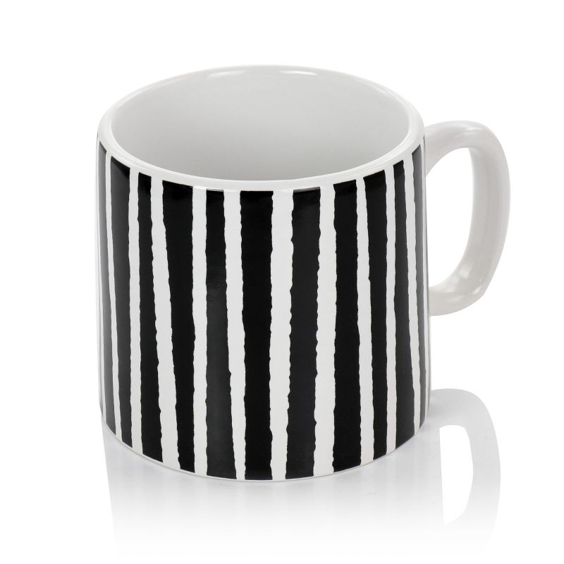 Mr. Coffee Napoli Caffe 4 Piece 17 Ounce Stoneware Assorted Mug Set in Black