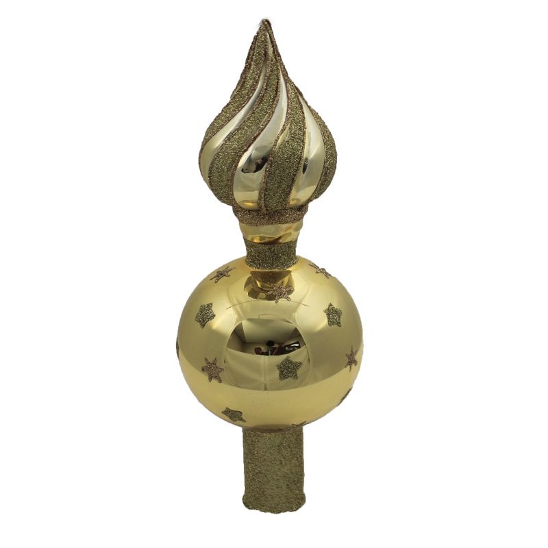 Tree Topper Finial 10.0" Golden Flame Tree Topper Finial Russian Kremlin Olympic  -  Tree Toppers