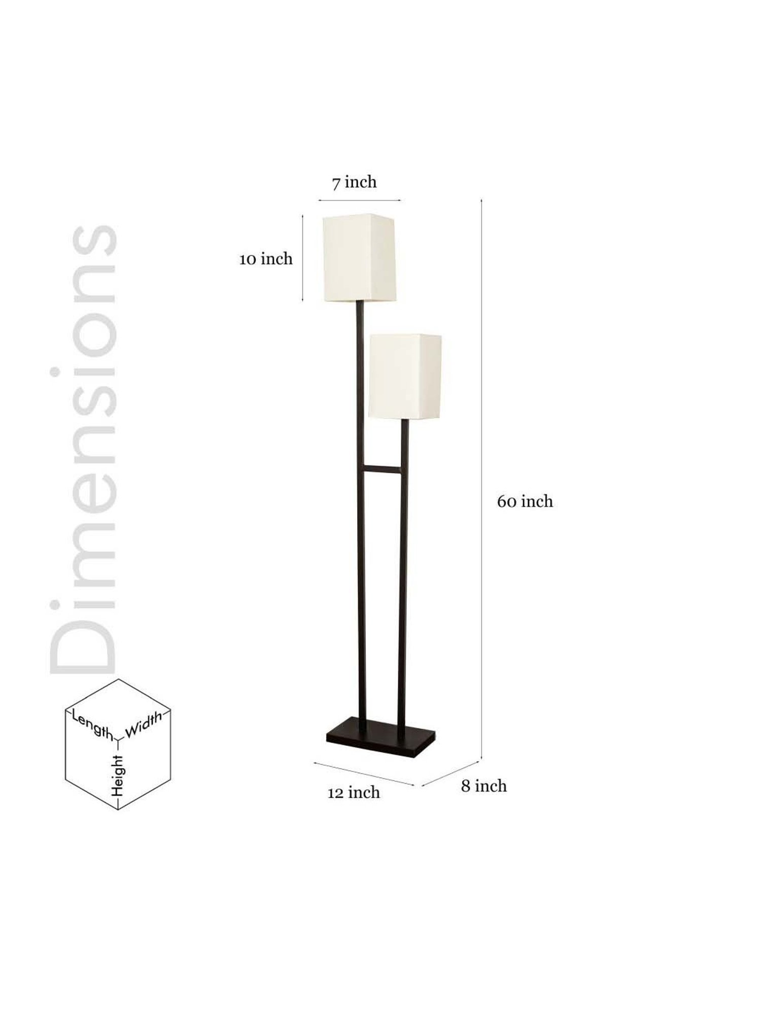 Kapoor E Illuminations Twin Black Metal 2-Lights Floor Lamp