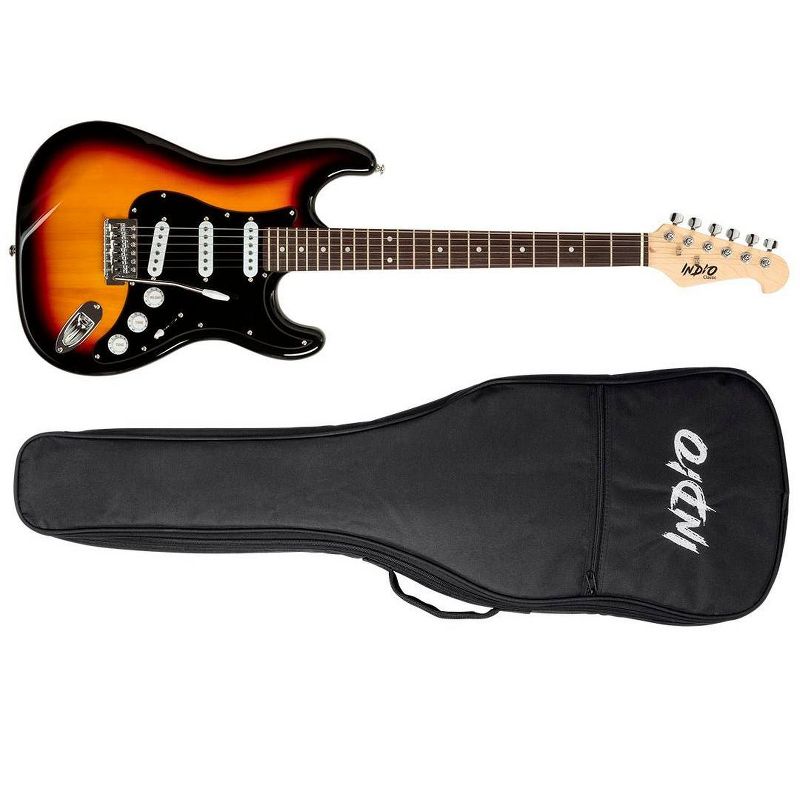 Monoprice Indio Cali Classic Electric Guitar - Sunburst, With Gig Bag