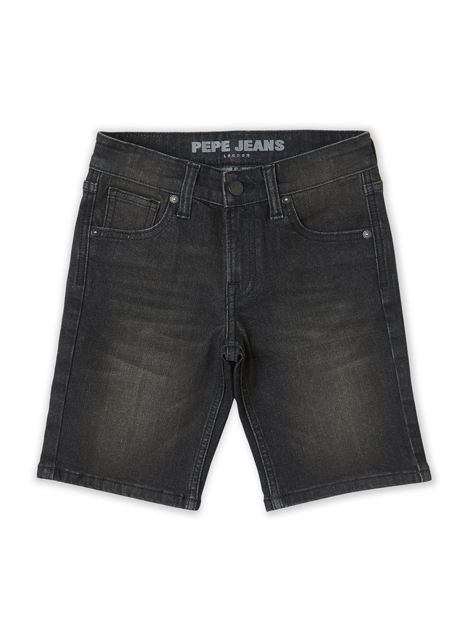 Pepe Jeans Kids Black Solid Denim Shorts