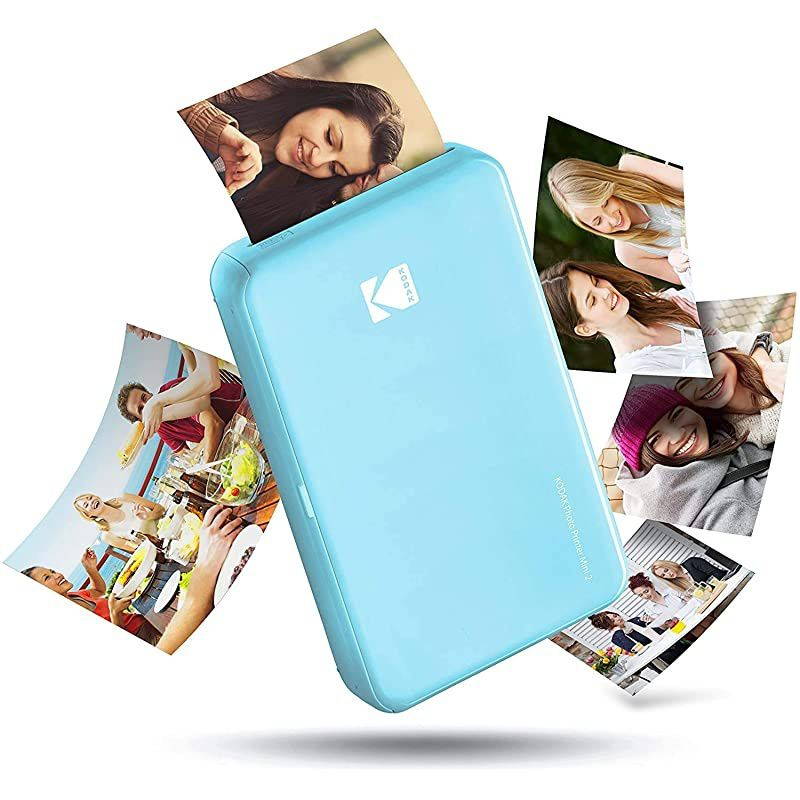 Mini 2 HD Wireless Portable Mobile Instant Photo Printer Compatible with iOS Android Devices Printer + 30 Pack Blue