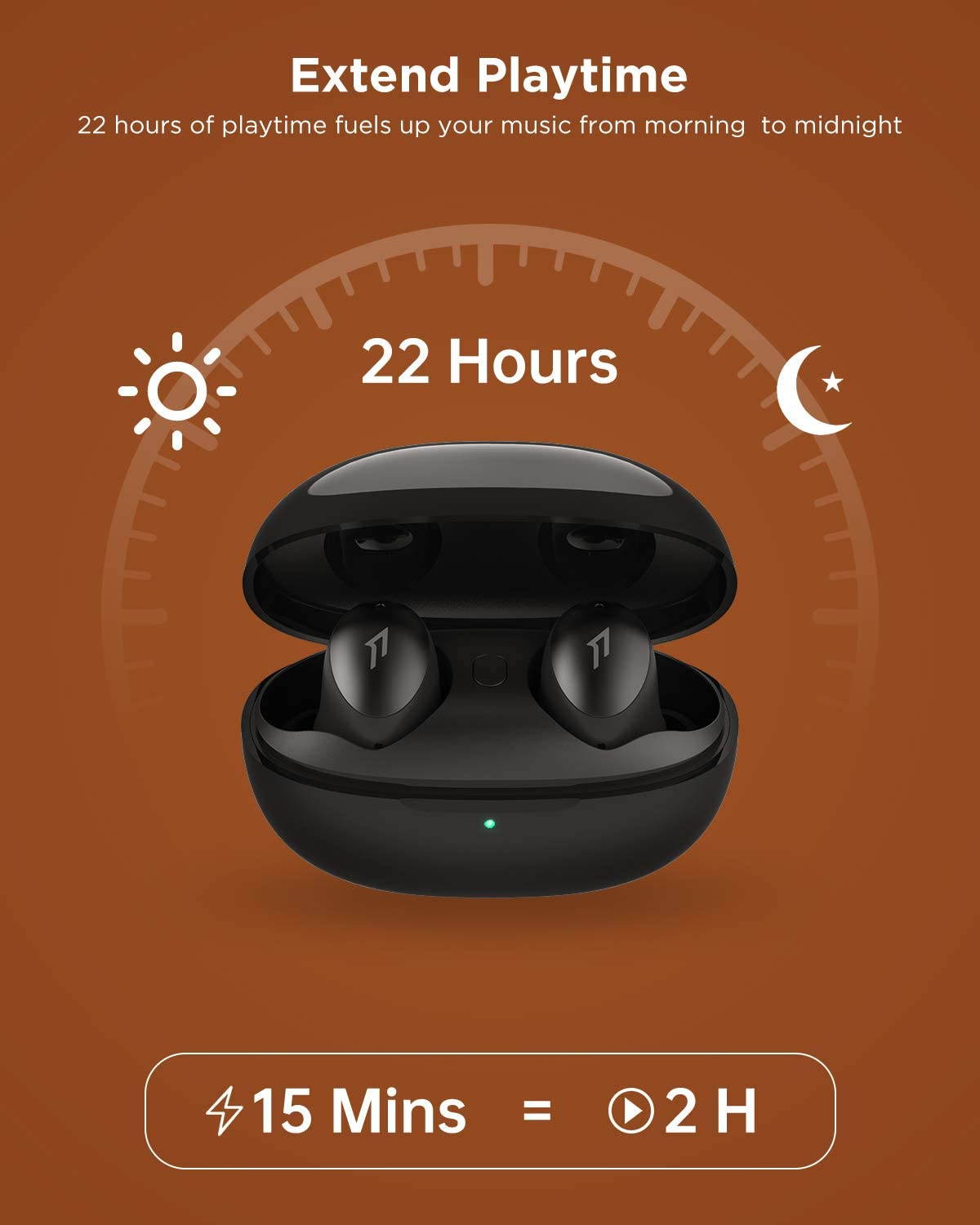 1MORE ColourBuds True Wireless Earbuds, Premium Bluetooth Earphones with Super Light-Weight Design, IPX5 Water Resistant, 22H Playtime, and Dual ENC Mic, for Workout, Sports, Home Office, Black