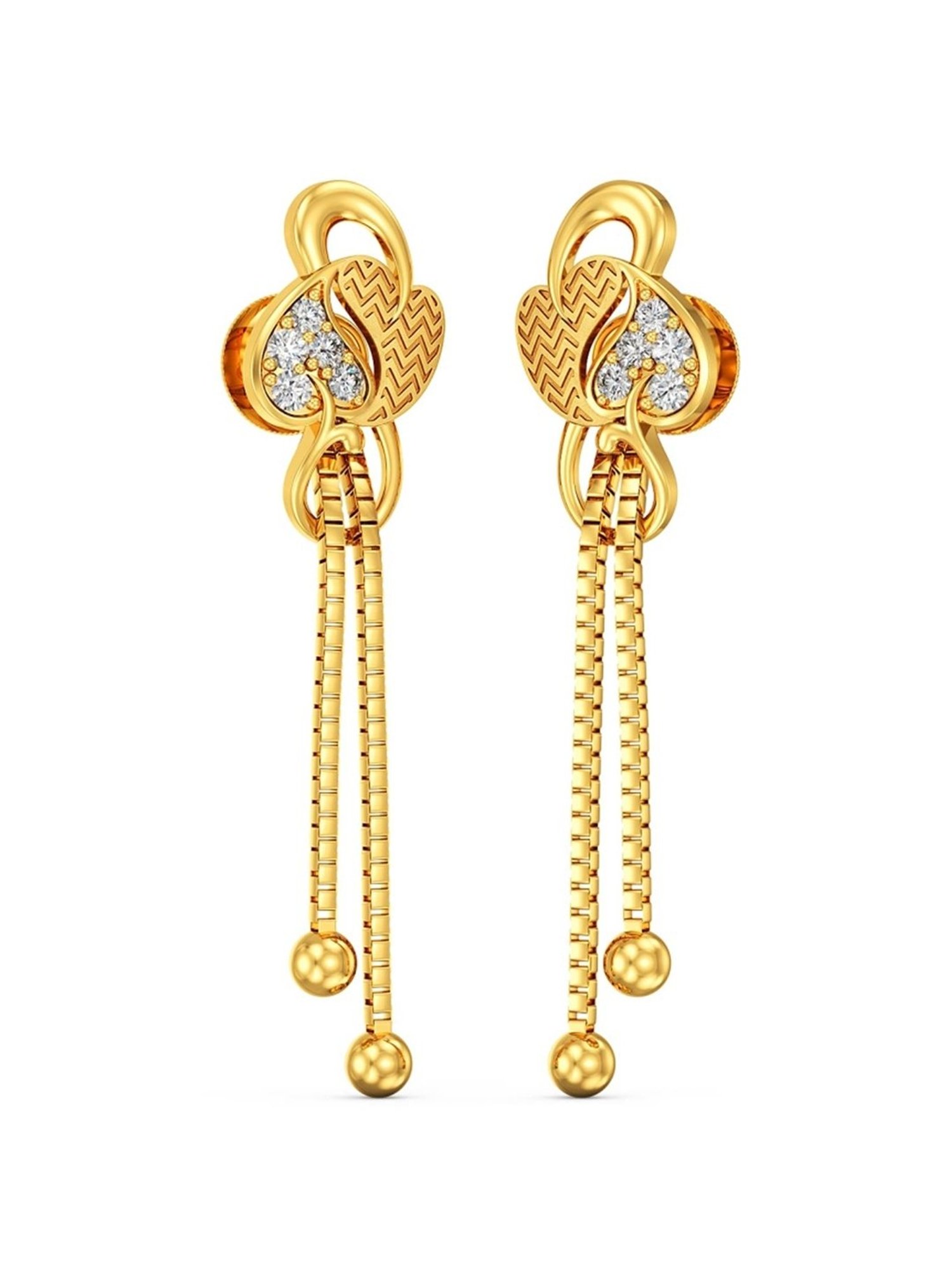 Joyalukkas Gold 22K Spark Dangler Earrings for Women