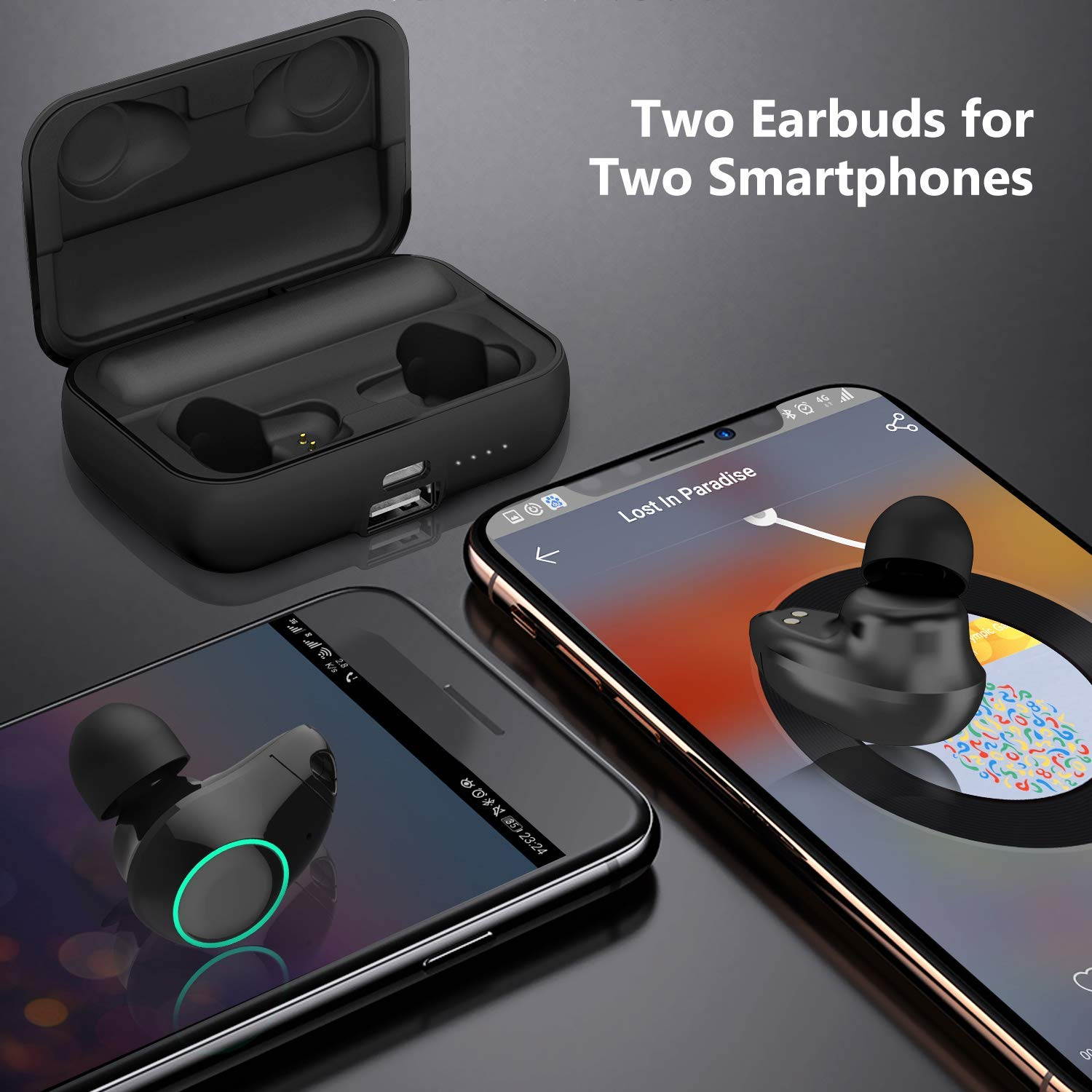 Arbily Wireless Bluetooth Earbuds, Bluetooth Earphones with Mic, Sport HD Stereo IPX6 Waterproof Air Bud Wireless Noise Canceling Workout Sports Earbuds