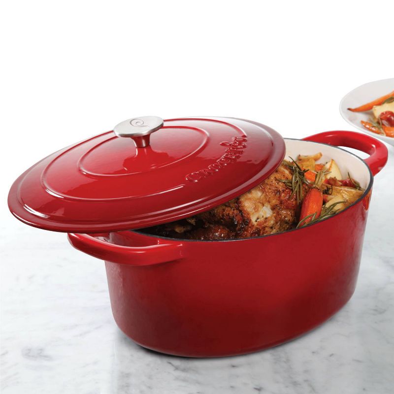 Crock Pot Artisan 7Qt Oval Dutch Oven Red