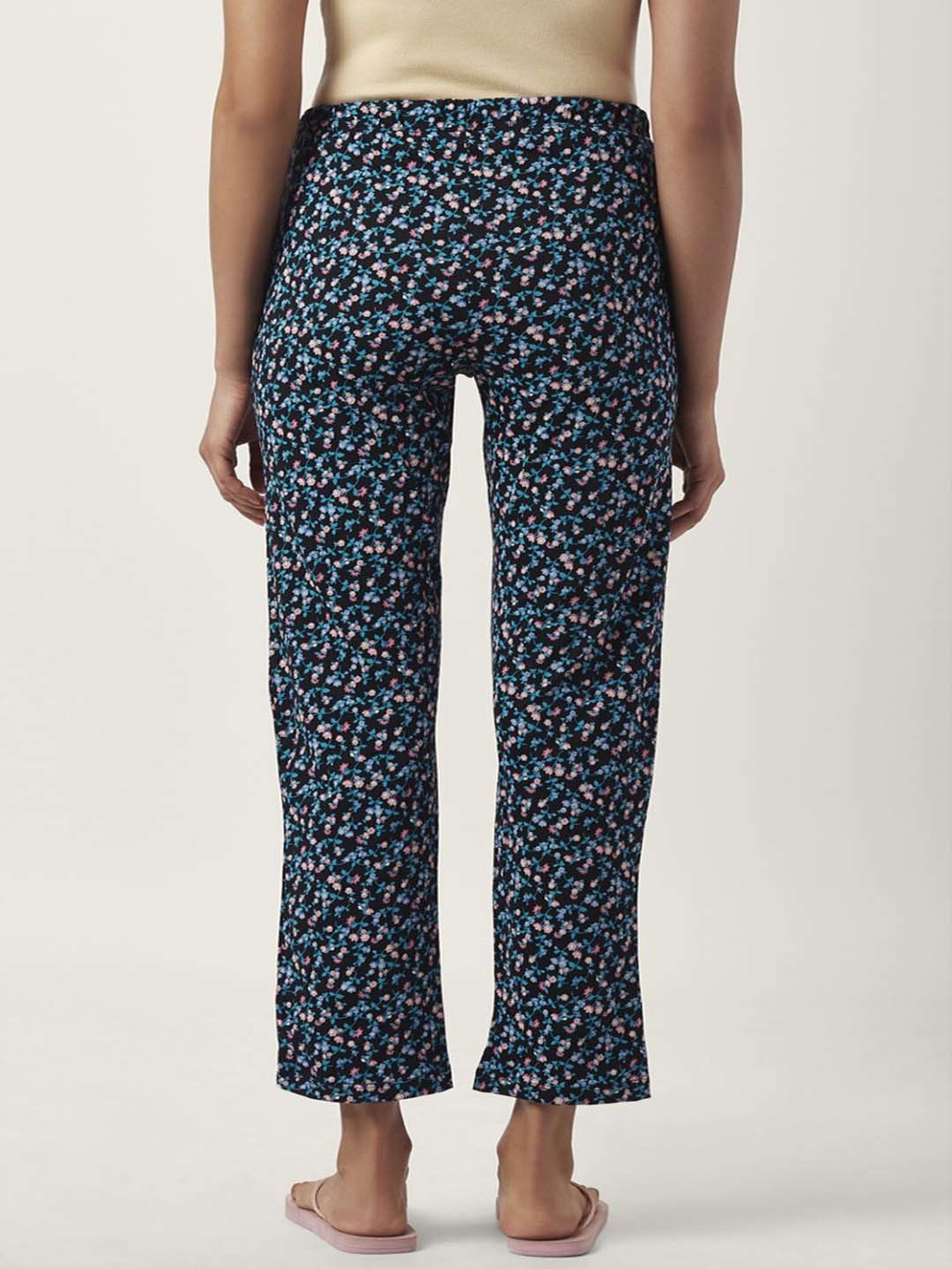 Dreamz by Pantaloons Pink Black Cotton Printed Pyjamas