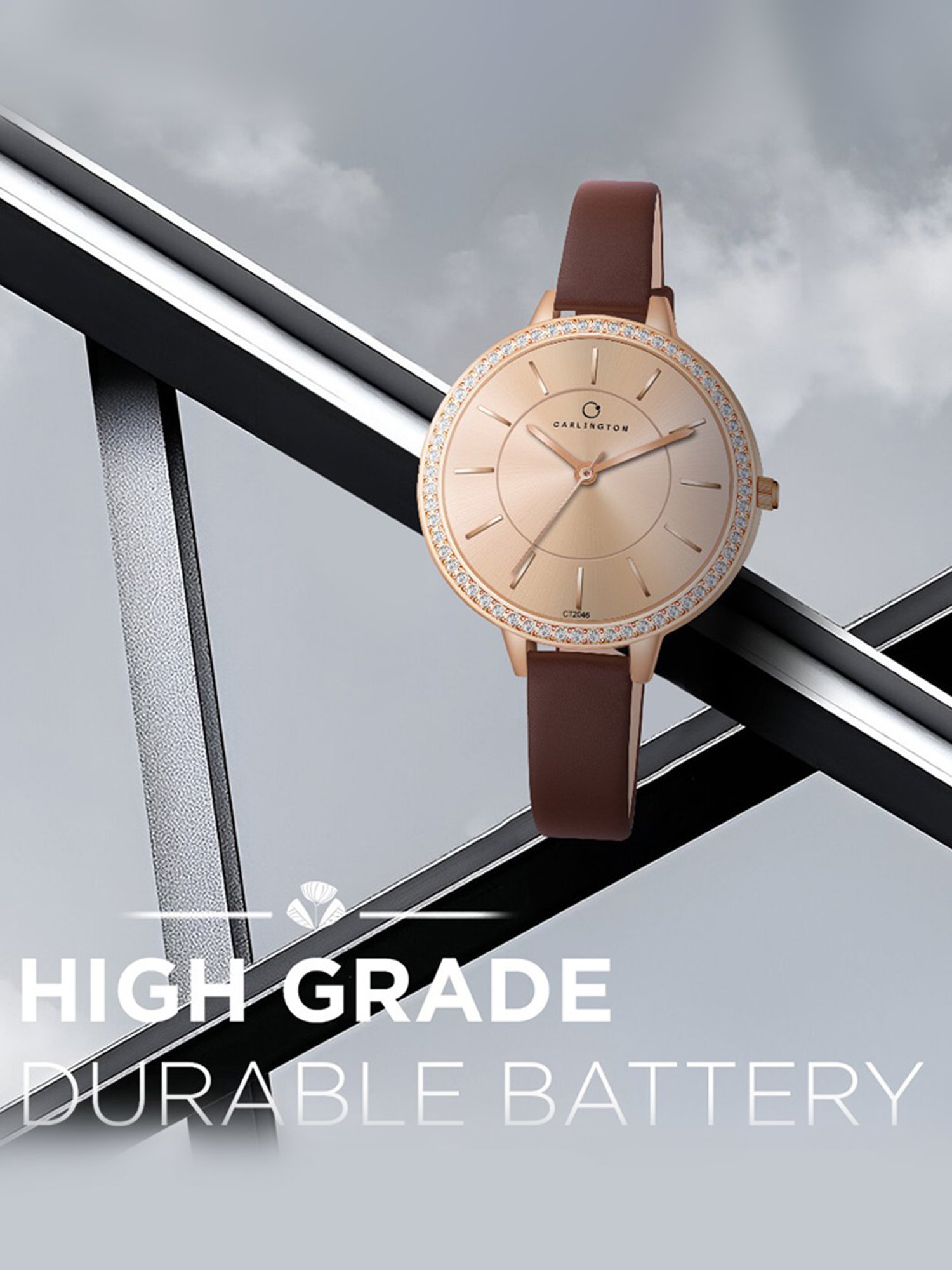 Carlington Iconic 2046 Brown Analog Watch for Women