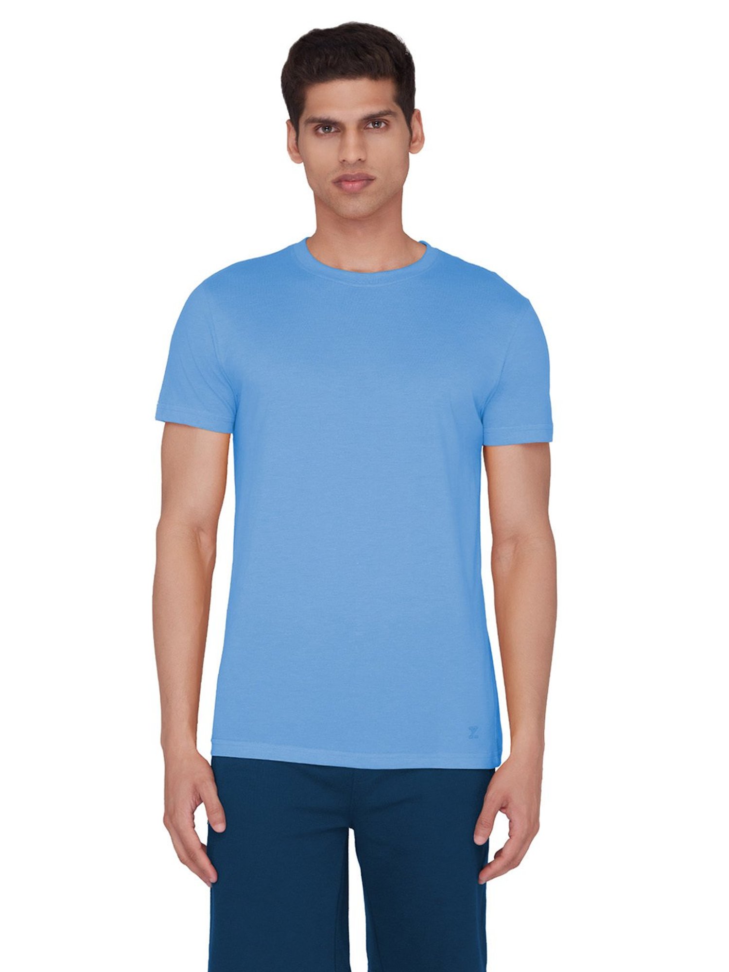 XYXX Azure Blue Round Neck T-Shirt