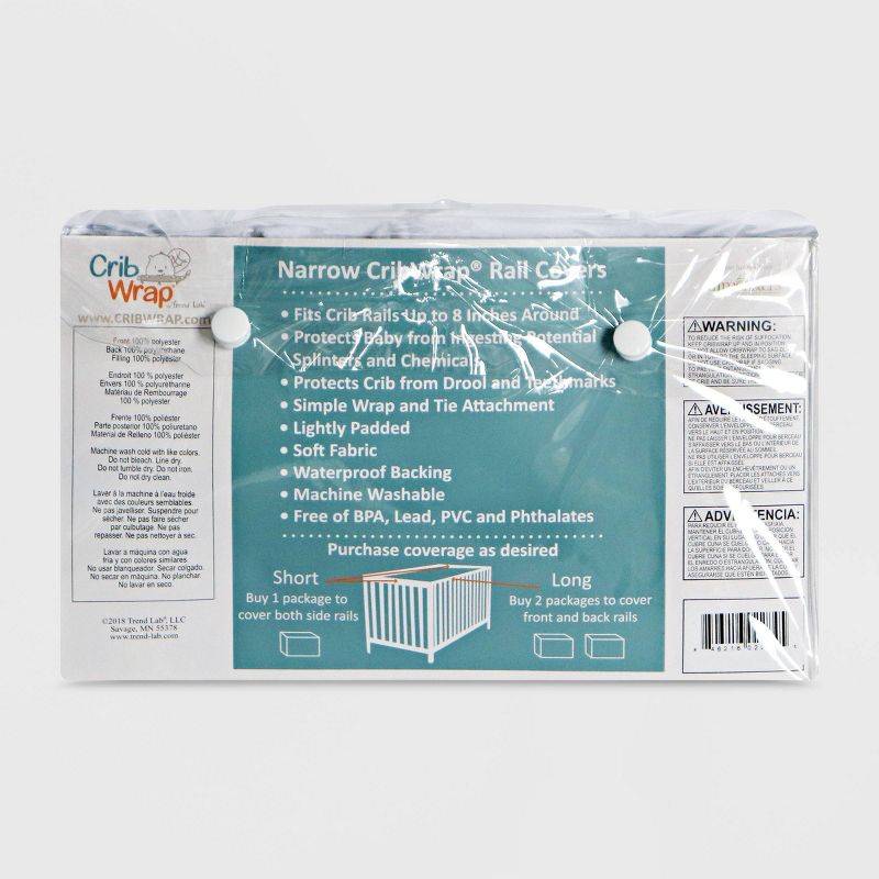 Trend Lab Short Gray Fleece Narrow Crib Rail Cover