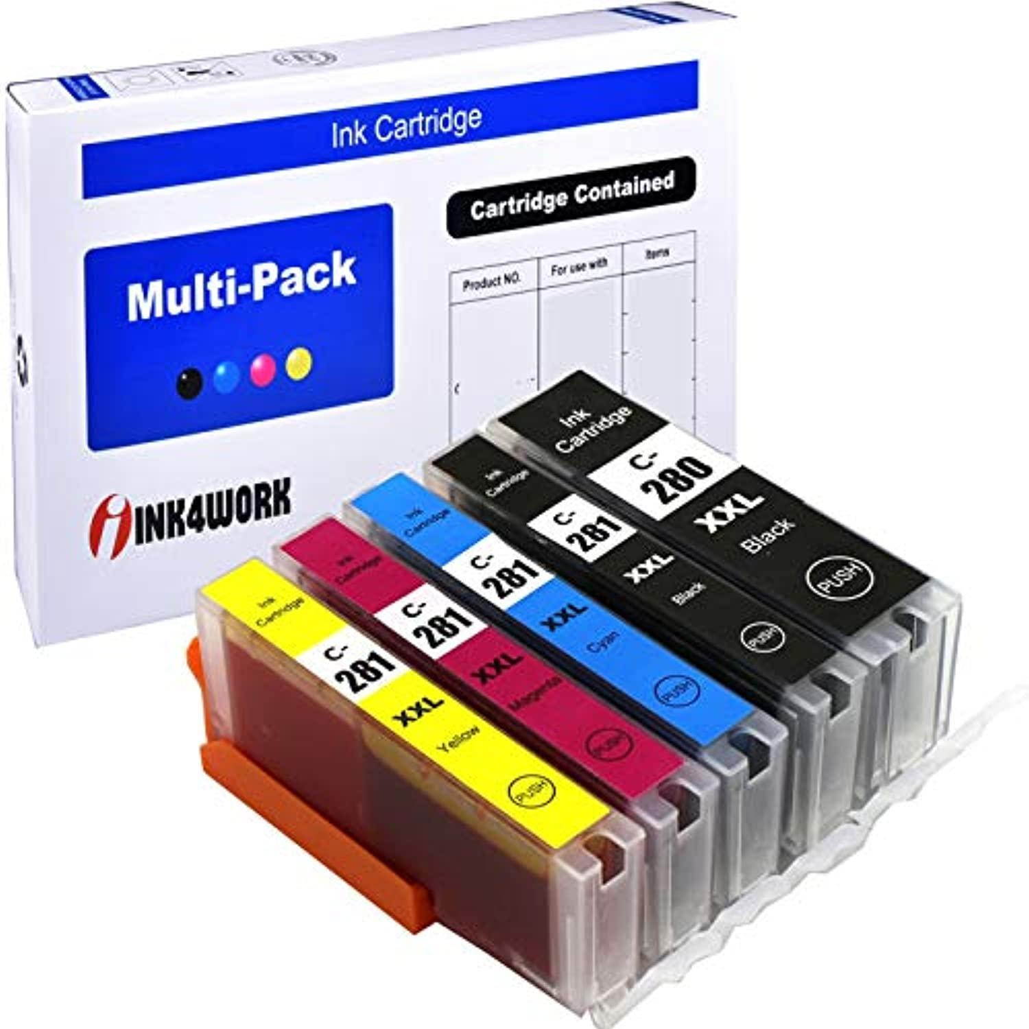ink4work compatible ink cartridge replacement for canon pgi-280xxl cli-281xxl pgi280 xxl cli281 xxl for pixma ts6120 ts8120 ts9