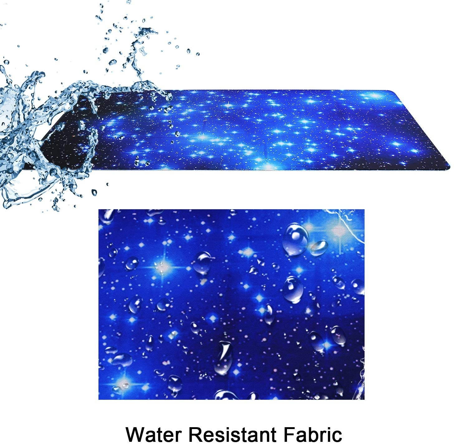 Meffort Inc Extra Large Extended Gaming Desk Mat Non-Slip Rubber Pads Stitched Edges Mouse Pad 35.4 x 15.7 inch - Galaxy Stars