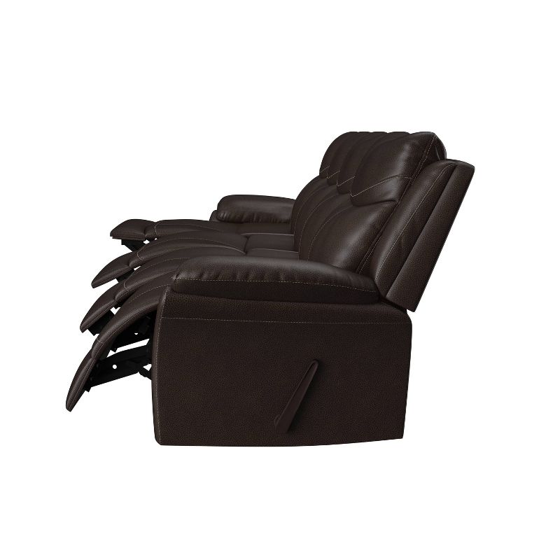 Aaron 4 Seat Wall Hugger Recliner Sofa Renu Leather Coffee Brown - ProLounger